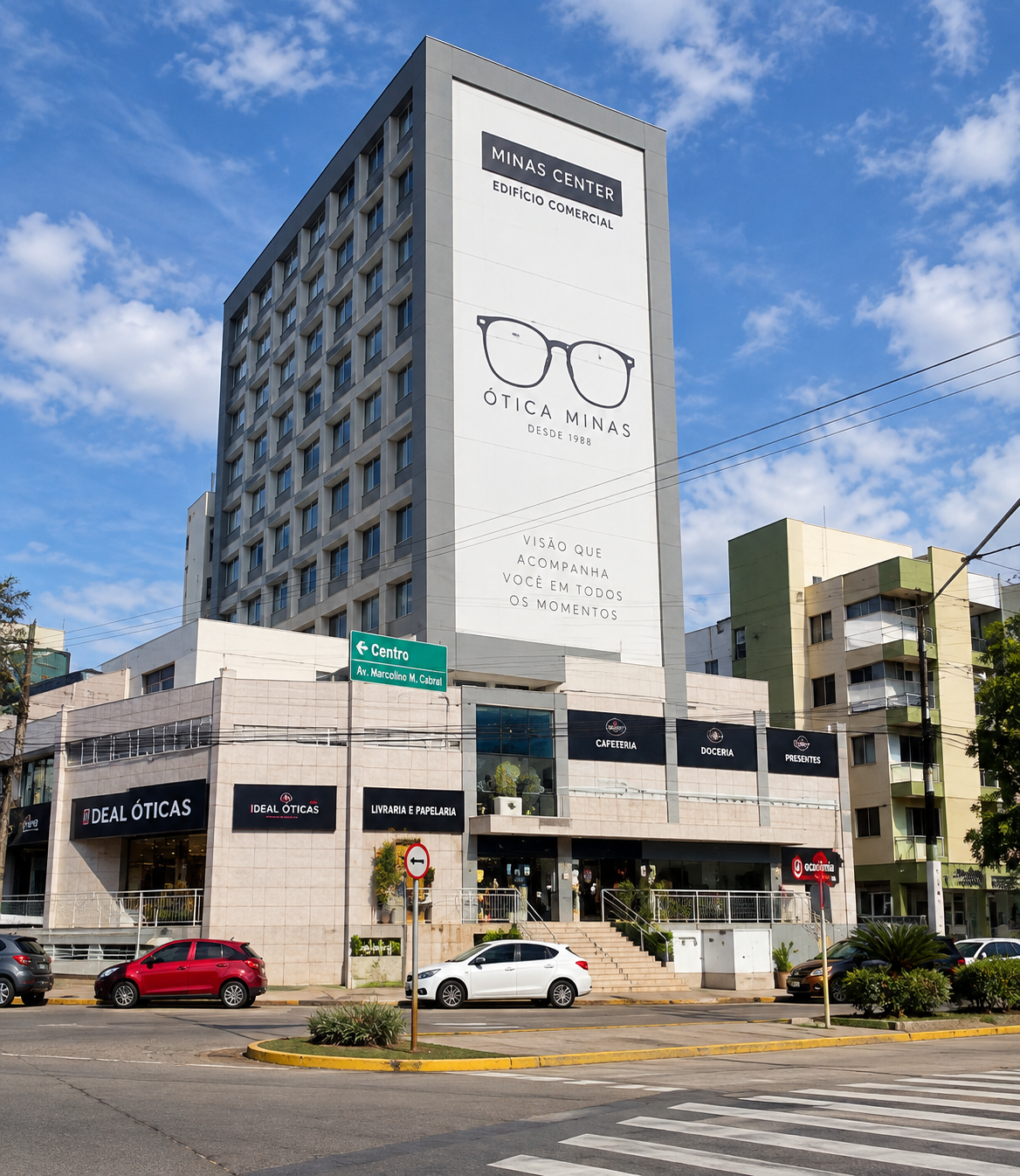 Edifício Minas Center, local de atendimento de Ana Paula Mazzuco em Tubarão, Santa Catarina.