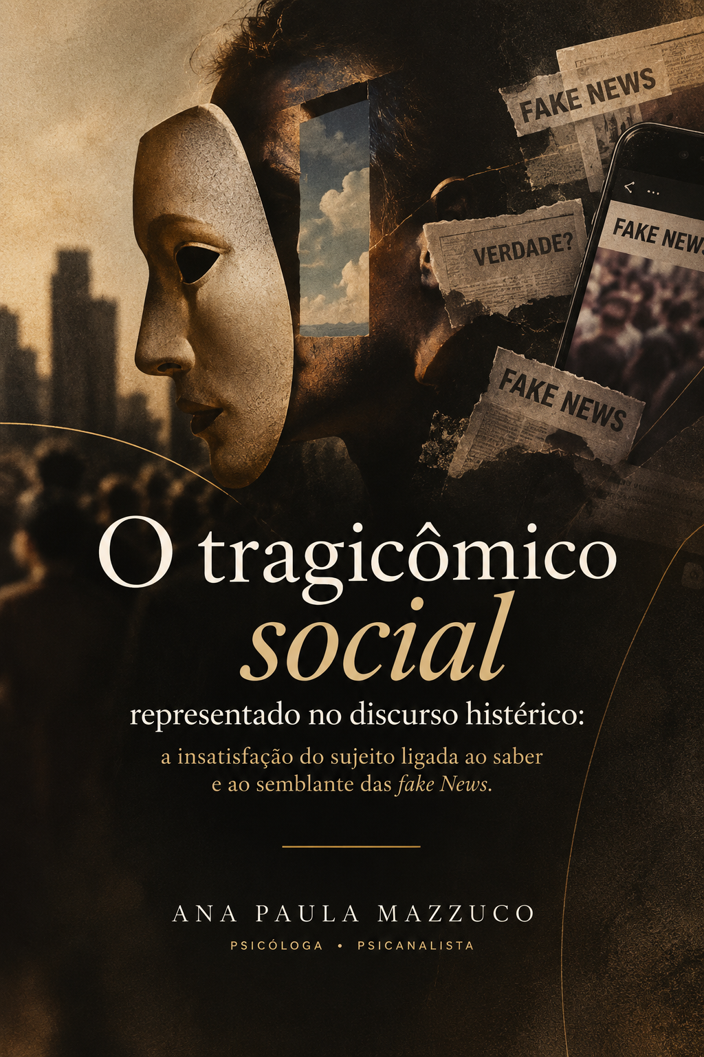 Capa do livro O tragicômico social representado no discurso histérico, de Ana Paula Mazzuco
